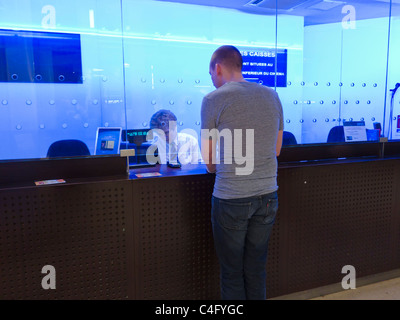 Paris, France, Man from Behind, going to the cinema,, Buying Tickets for Multiplex Cinema, Les Halles, movie theater lobby Stock Photo