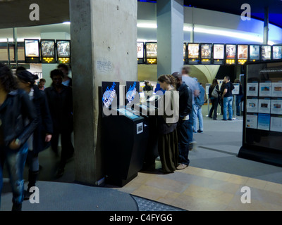 Paris, France, People Buying Tickets for French Multiplex UGC Cinema, Interior, Les Halles, movie theater lobby, Vending Machines, france cinema pass Stock Photo