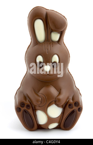 Chocolate easter bunny on a white background Stock Photo