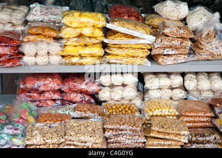 Bags of sweets and snacks. Bikaner. Rajasthan. India Stock Photo