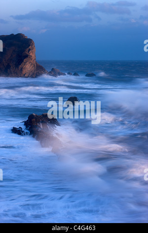 stormy seas at Man O War Bay, Jurassic Coast, Dorset, England Stock Photo