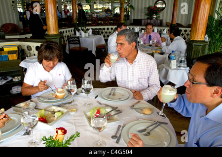 People dine at La Rosa Nautica restaurant in Lima, Peru. Stock Photo