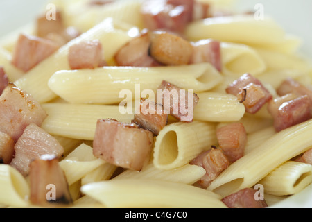 Penne aglio olio, italian pasta Stock Photo