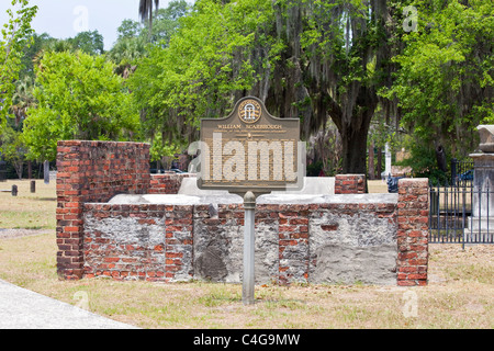 Grave of William Scarbrough, Colonial Park Cemetery, Savannah, Georgia Stock Photo