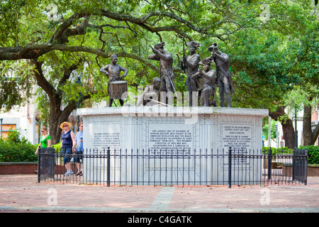 Monument to Haitian soldiers who fought in the American Revolutionary War in Savannah, Georgia Stock Photo