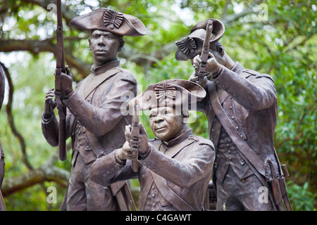 Monument to Haitian soldiers who fought in the American Revolutionary War in Savannah, Georgia Stock Photo