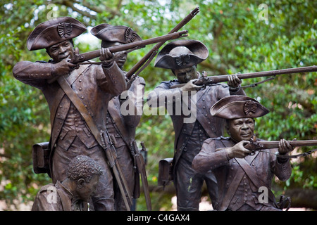 Monument to Haitian soldiers who fought in the American Revolutionary War in Savannah, Georgia Stock Photo