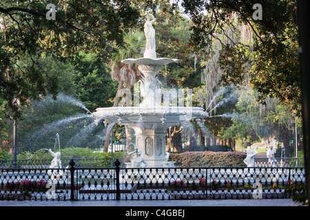 Fountain in Forsyth Park, Savannah, Georgia Stock Photo