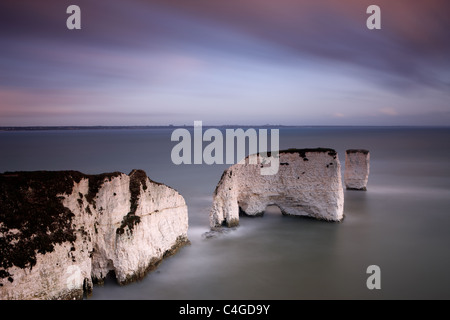 Old Harry and his Wife, Studland, Jurassic Coast, Dorset, England Stock Photo