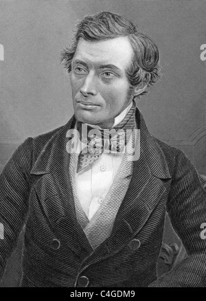 Thomas Graham (1805-1869) on engraving from 1800s. Scottish chemist. Engraved by C.Cook after a picture by Claudet. Stock Photo