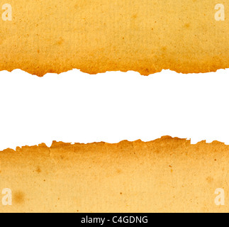 Vintage paper edges isolated in white Stock Photo