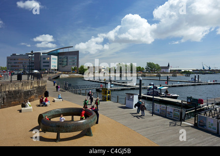 Celtic ring sculpture, Mermaid Quay, Cardiff Bay, South Glamorgan, Wales, cymru, UK, United Kingdom, GB, Great Britain, Stock Photo