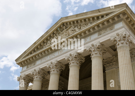 old courthouse of Nimes with columns, Gard, France Stock Photo