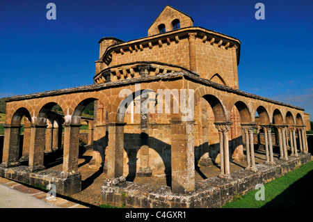 Spain, St. James Way: Monastery Santa Maria la Real de Eunate Stock Photo