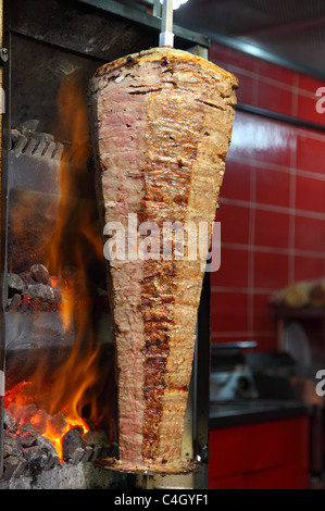 Turkish doner kebab in a Istanbul restaurant, Turkey Stock Photo