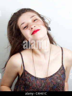 portrait of a beautiful woman smiling, London, England, UK Stock Photo