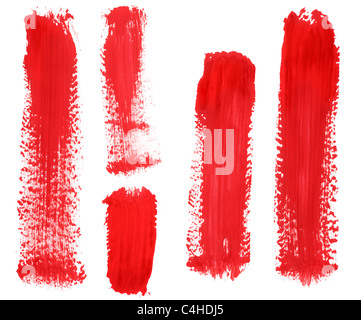 stain from paint, abstract background red on white Stock Photo