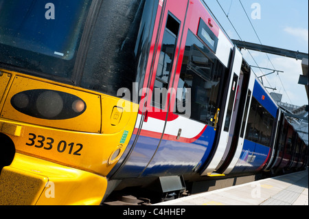 Front of a class 333 train in Northern Rail livery at Leeds railway ...