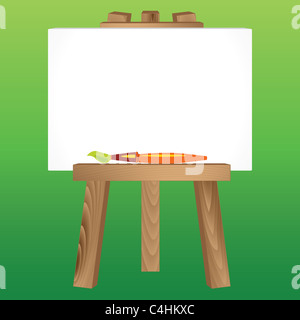 Wooden easel for painting and drawing with a blank sheet of pape Stock  Vector by ©kontur-vid 263339032