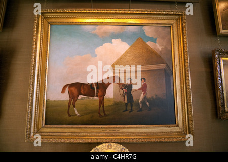 The original oil painting of the famous racehorse Eclipse by George Stubbs hanging in the Jockey Club, Newmarket Suffolk UK Stock Photo