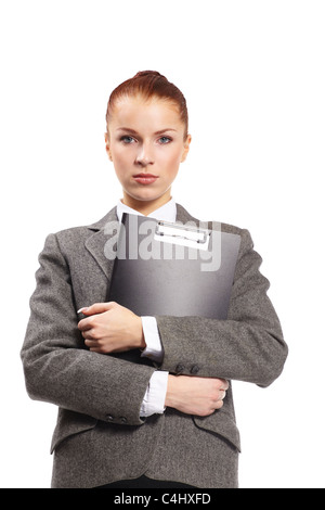 businesswoman with a folder Stock Photo