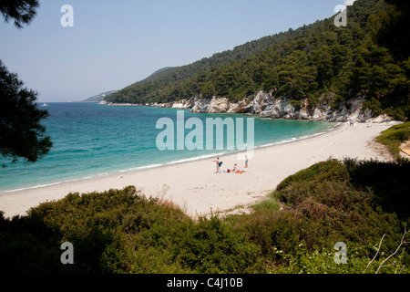 Gialos Kastani beach and bay ,  Mamma Mia movie location on Skopelos Island, Greece Stock Photo