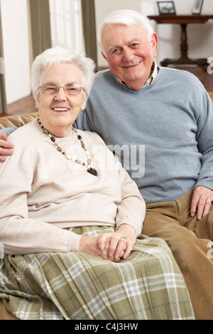 Portrait Of Happy Senior Couple At Home Stock Photo