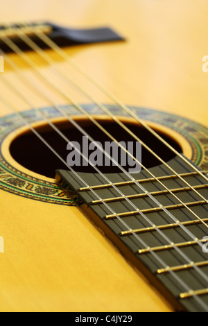 Close up of a classical guitar Stock Photo