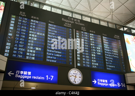 Departures board sign departure information screen Stock Photo