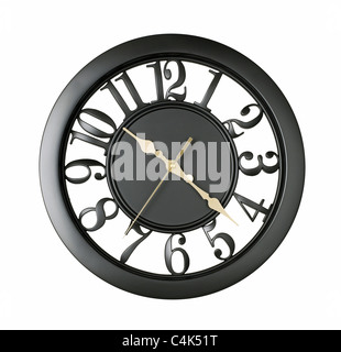 black wall clock Stock Photo