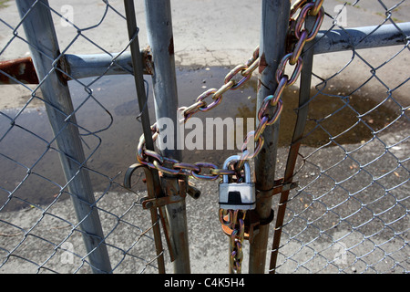 chained gate Stock Photo
