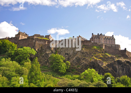 Edinburgh Castle from Princes Street Gardens, Edinburgh, Lothian, Scotland, United Kingdom Stock Photo