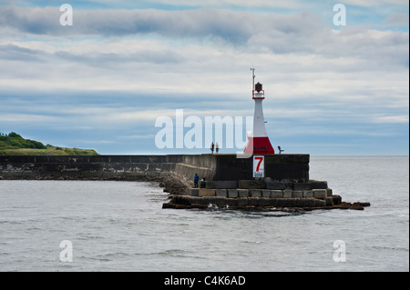 The Ogden Point Lighthouse is located at Ogden Point in the James Bay area of the city of Victoria, British Columbia, Canada. Stock Photo