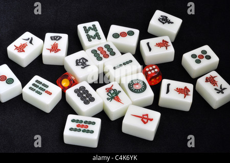 Mahjong tiles,traditional Chinese entertainment Stock Photo