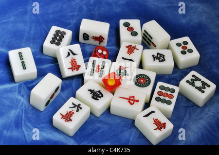 Mahjong tiles,traditional Chinese entertainment Stock Photo