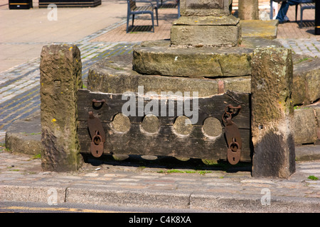Detail of stocks in town centre at Poulton le Fylde
