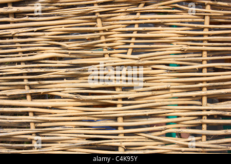 Close up of the wattle-fence texture for the background Stock Photo