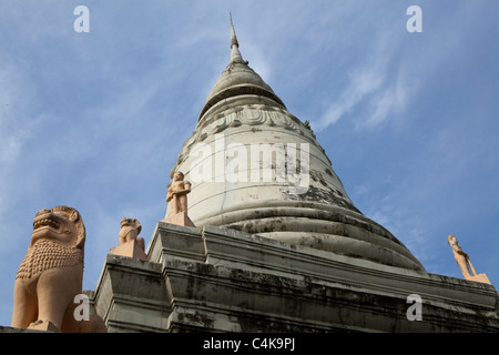 Wat Phnom or 'Mountain Pagoda' is a Buddhist temple in Phnom Penh, and the namesake for the city. Stock Photo