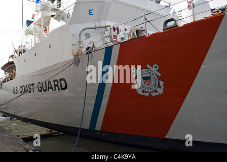 USCGC Spencer WMEC-905 Coast Guard ship at a Hudson River pier in New York City during 2009 Fleet Week. © Craig M. Eisenberg Stock Photo