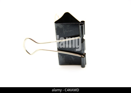 The big black metal clip on a white background Stock Photo