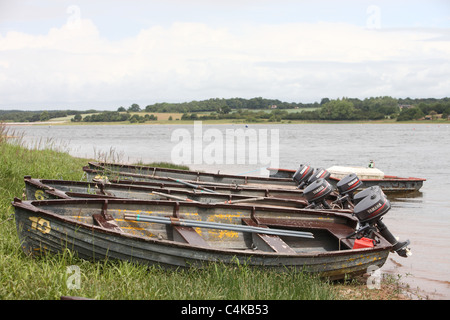 Anglers boats at Blithfield reservoir