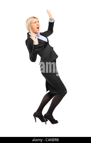 Full length portrait of an afraid young businesswoman Stock Photo