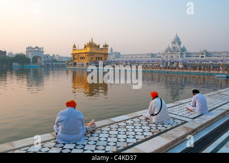 The Harmandir Sahib (The abode of God) or Darbar Sahib also referred to as the Golden Temple, Amritsar, Punjab, India, Asia Stock Photo