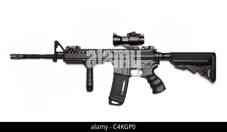 Modern weapon series. US Army Spec Ops M4A1 custom build carbine with RAS VIS. Stock Photo