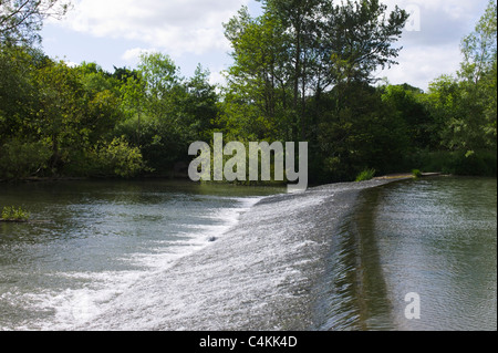 Weir on the River Teme Ludlow Shropshire UK Stock Photo