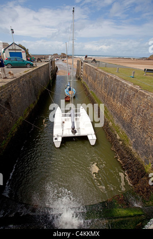 bude harbour canal Stock Photo