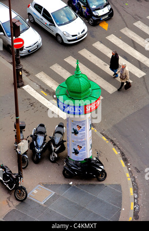 Street scene from roof of Galerie Lafayette, Paris, France, Europe Stock Photo