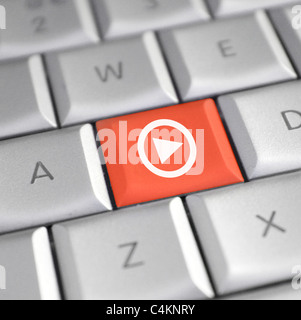 Play button on keyboard Stock Photo