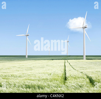 Wind turbines in a landscape Stock Photo - Alamy