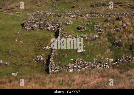 Stone Walls in Landscape Ireland Stock Photo
